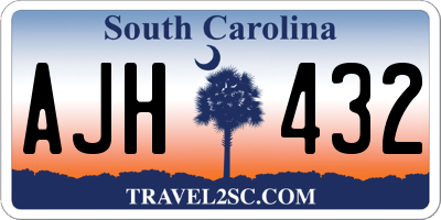 SC license plate AJH432