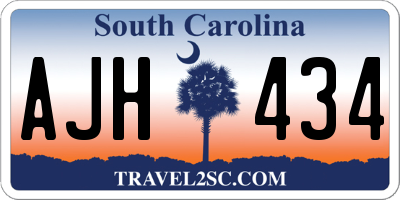 SC license plate AJH434