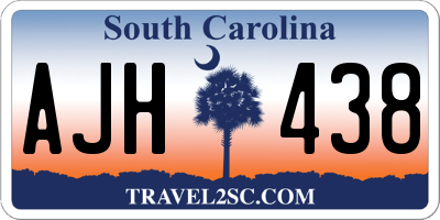 SC license plate AJH438