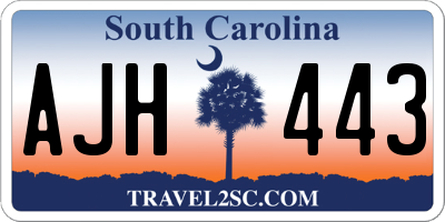 SC license plate AJH443