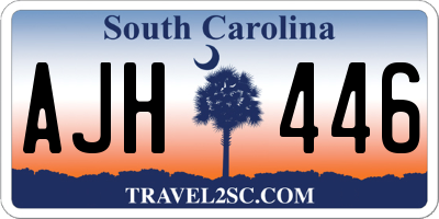 SC license plate AJH446