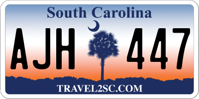 SC license plate AJH447