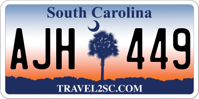 SC license plate AJH449