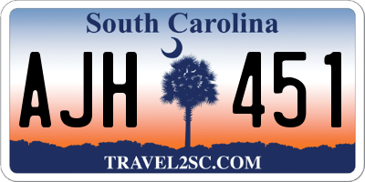 SC license plate AJH451