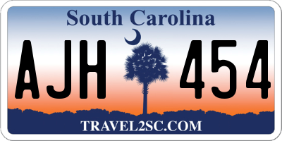 SC license plate AJH454