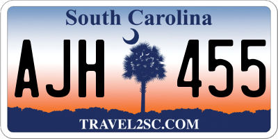 SC license plate AJH455