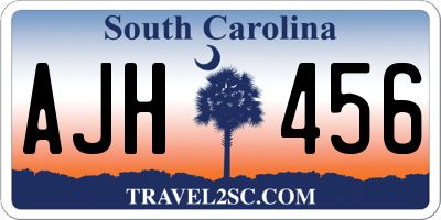 SC license plate AJH456