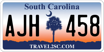 SC license plate AJH458