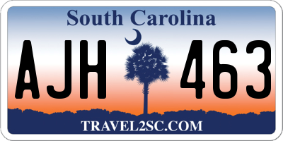 SC license plate AJH463