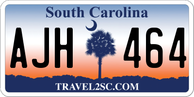 SC license plate AJH464