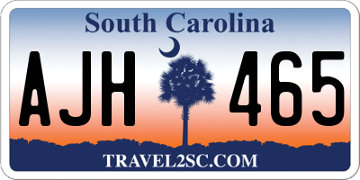 SC license plate AJH465