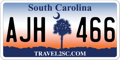 SC license plate AJH466