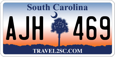 SC license plate AJH469
