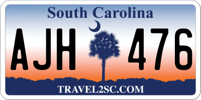 SC license plate AJH476