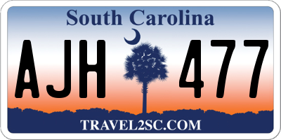 SC license plate AJH477