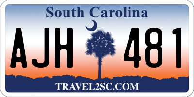 SC license plate AJH481