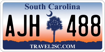 SC license plate AJH488