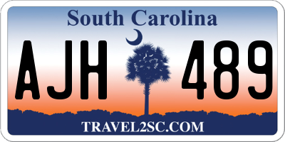 SC license plate AJH489