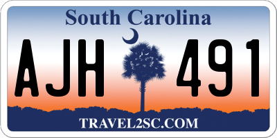 SC license plate AJH491