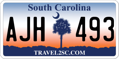 SC license plate AJH493