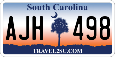 SC license plate AJH498