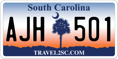 SC license plate AJH501