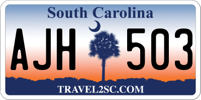 SC license plate AJH503