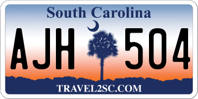 SC license plate AJH504