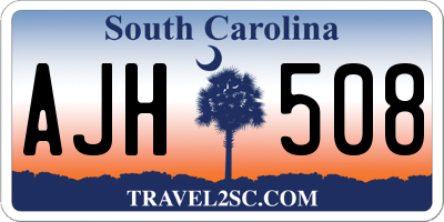 SC license plate AJH508