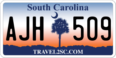SC license plate AJH509