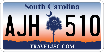 SC license plate AJH510