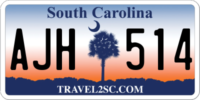 SC license plate AJH514