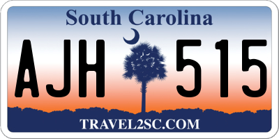 SC license plate AJH515