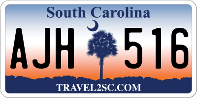 SC license plate AJH516