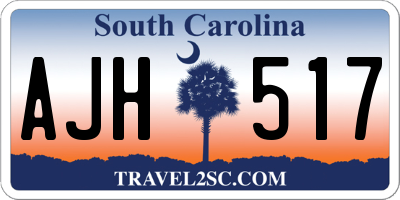 SC license plate AJH517