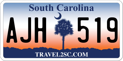 SC license plate AJH519