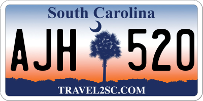 SC license plate AJH520