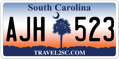 SC license plate AJH523