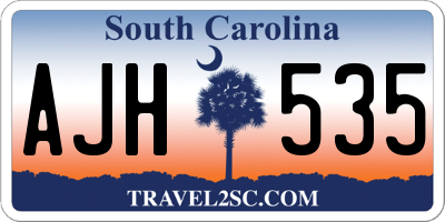 SC license plate AJH535