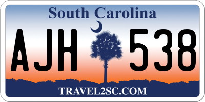 SC license plate AJH538