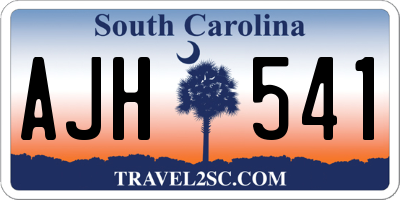 SC license plate AJH541