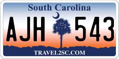 SC license plate AJH543