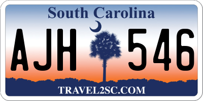 SC license plate AJH546