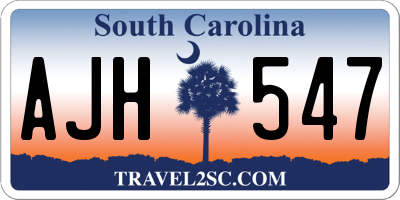SC license plate AJH547