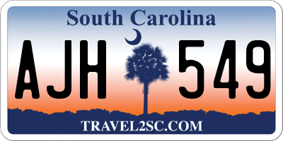 SC license plate AJH549
