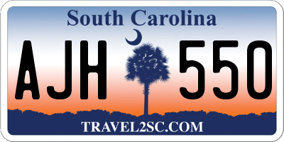 SC license plate AJH550