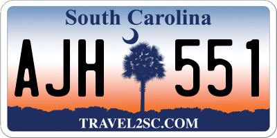 SC license plate AJH551