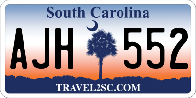 SC license plate AJH552