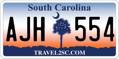 SC license plate AJH554