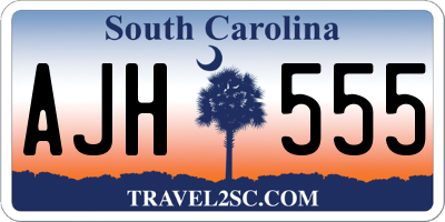 SC license plate AJH555